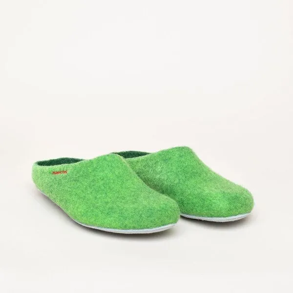 Magicfelt Magicfelt Filz-Hausschuh AP 701 aus 100% Merino-Wolle Pantoffeln für Damen & Herren mit Ledersohle, Hell-grün, – Produktbild 1 von 4