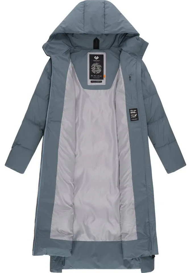 ragwear ragwear Wintermantel Patrise Extralanger Damen Winter Steppmantel mit Gehschlitzen, Grau, – Produktbild 4 von 4