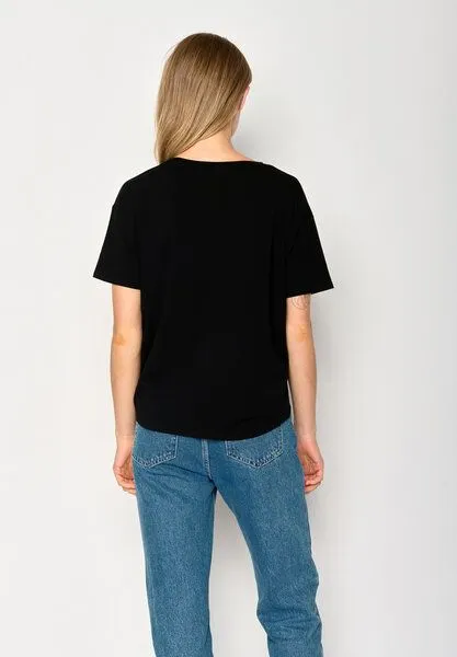 GreenBomb GREENBOMB Nature Stork Sun Feel - Lässiges T-Shirt aus Bio-Baumwoll Mix / hochwertiger Print / GOTS / Fair & Vegan, Schwarz (schwarz), – Produktbild 4 von 4