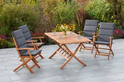 Merxx Merxx Garten-Essgruppe Comodoro, (5-tlg), 4 Klappsessel mit ausziehbarem Tisch – Produktbild 1 von 1