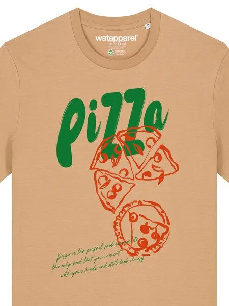 watapparel watapparel T-Shirt Unisex Pizza, Latte, – Produktbild 3 von 4