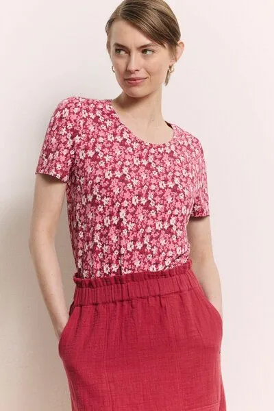 Tranquillo Tranquillo Jerseyshirt Laraa aus Bio-Baumwolle - red wildflowers – Produktbild 4 von 6