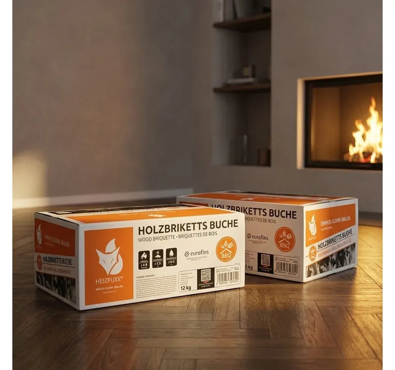 HEIZFUXX Holzbriketts Nestro M Holzbriketts Hartholz im Karton, 24 kg, (Paket, 2-St) – Produktbild 5 von 5