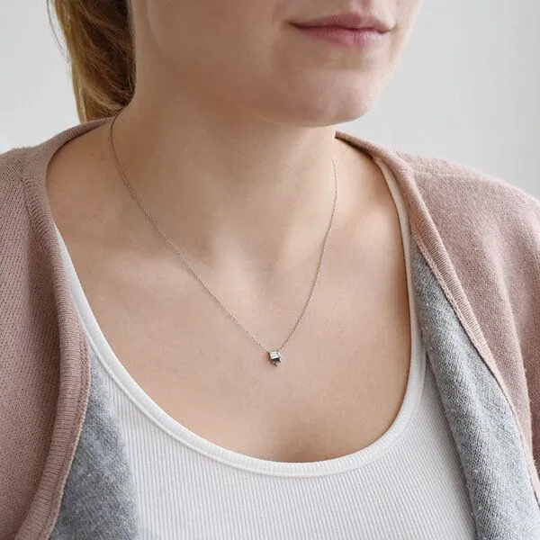 Eppi Eppi Kette mit Anhänger mit einem Moissanit und Salt and Pepper Diamanten Ivano, Rosa, – Produktbild 4 von 4