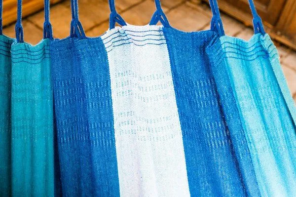 MacaMex MacaMex Relaxa Hängestuhl aus recycelter Baumwolle, Oceano (blau), – Produktbild 4 von 4