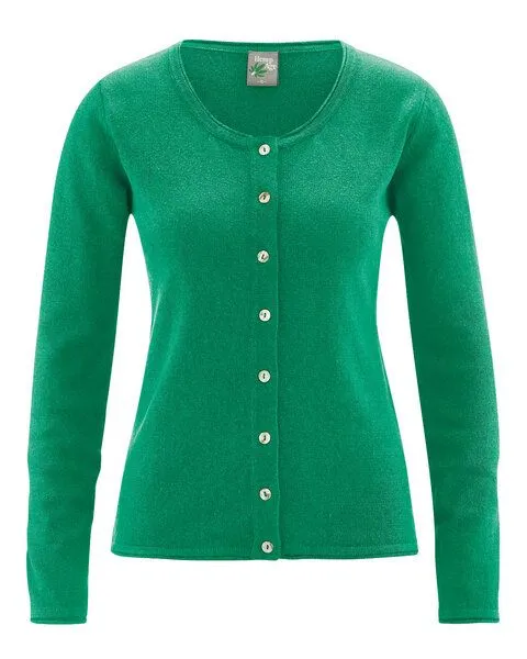 HempAge HempAge Damen Cardigan Carina, Smaragd, – Produktbild 3 von 4