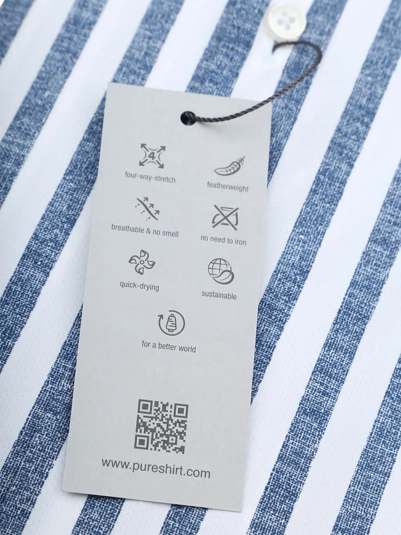 Pure Pure Shirt Linen Optics Stripe Blau - Größe 40 (M), Blau, – Produktbild 3 von 3