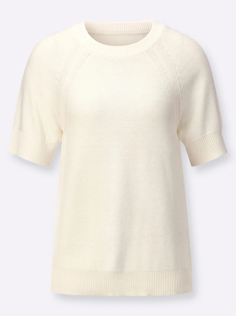 Witt Kurzarmpullover, Ecru, – Produktbild 1 von 2