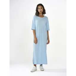 KnowledgeCotton Apparel KnowledgeCotton Apparel Leinenkleid - Linen short sleeved t-shirt dress - GOTS/Vegan – Produktbild 1 von 1