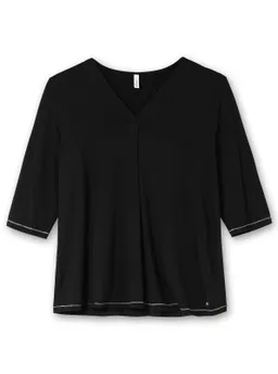 sheego 3/4-Arm-Shirt schwarz – Produktbild 1 von 1