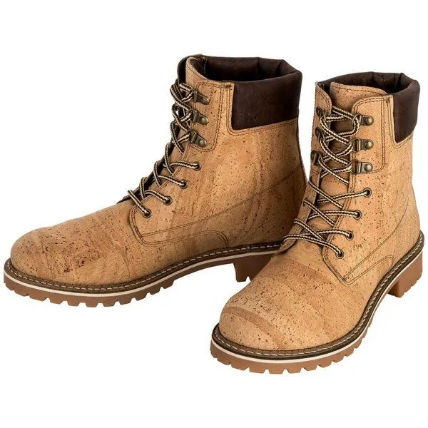 Kork-Deko Kork-Deko Vegane Kork Schnürstiefel Unisex 40–45 | Nachhaltige Winterboots warm gefüttert – Produktbild 1 von 3