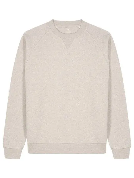 YTWOO YTWOO Klassisches Unisex Raglan Sweatshirt mit Relaxed Fit aus 100% Biobaumwolle, Hellbeige meliert, – Produktbild 1 von 4