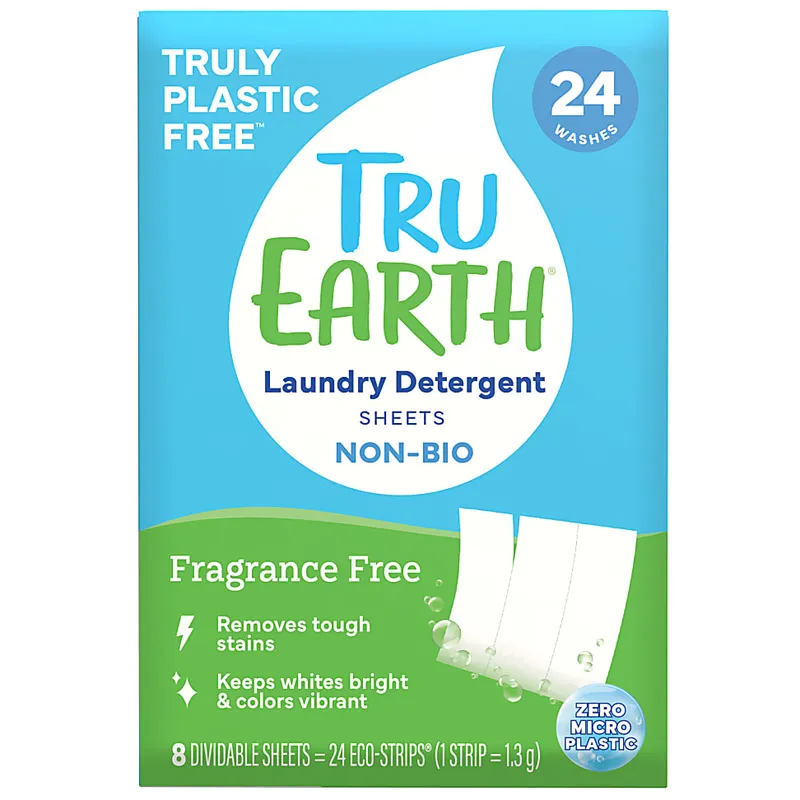 Tru Earth Tru Earth Waschmittelstreifen Non Bio Parfümfrei (24 Waschgänge) – Produktbild 1 von 1