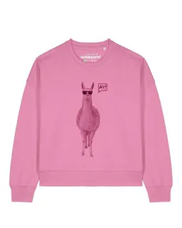 watapparel watapparel Sweatshirt Frauen Lama sagt Hi – Produktbild 1 von 1