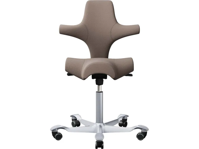 HAG HAG Bürodrehstuhl "Capisco 8106" GF 200 mm, Gestell: silber, Stoff: "Selet" beige – Produktbild 1 von 1