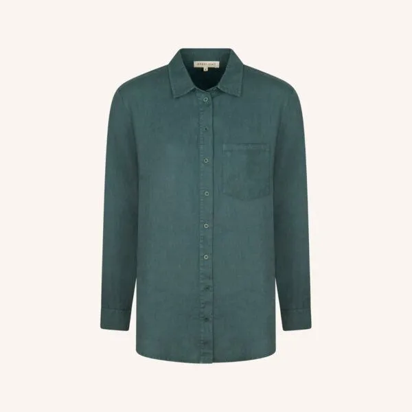 NORDLICHT NORDLICHT Leinen Bluse aus 100% Leinen CILIA, Grün, – Produktbild 3 von 4
