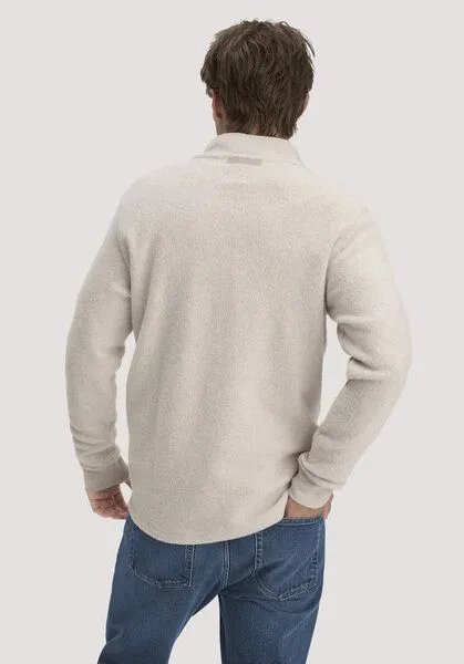 hessnatur hessnatur Fleece Troyer Relaxed aus reiner Bio-Baumwolle, Düne, – Produktbild 4 von 6