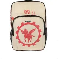 MoreThanHip MoreThanHip Laptop-Rucksack 15,6 Zoll aus recycelten Zement- oder Fischfuttersäcken - Trong, Creme/rot - pegasus, – Produktbild 1 von 1