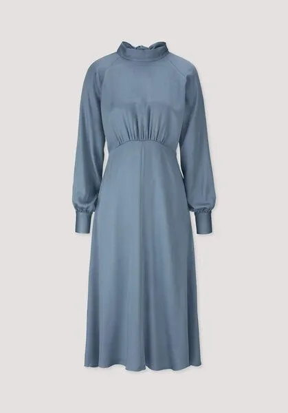 hessnatur hessnatur Kleid Midi tailliert aus LENZING ECOVERO Viskose, Kristallblau, – Produktbild 4 von 4