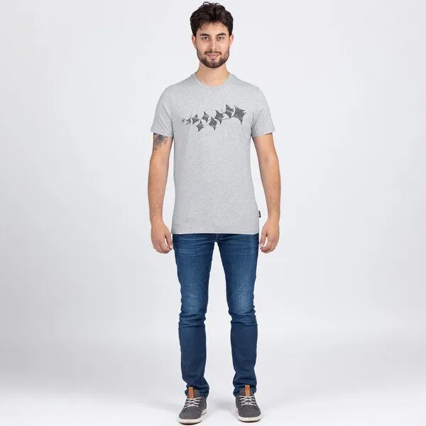 Lexi&Bö Lexi&Bö Manta Rays T-Shirt Herren, Grau melange (grau), – Produktbild 3 von 4