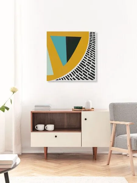 Photocircle Photocircle Poster / Leinwandbild - Mustard Citrus Abstract – Produktbild 2 von 4