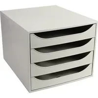 Exacompta Exacompta Schubladenbox Ecobox "Office", DIN A4+, 4 Schubladen, grau – Produktbild 3 von 3