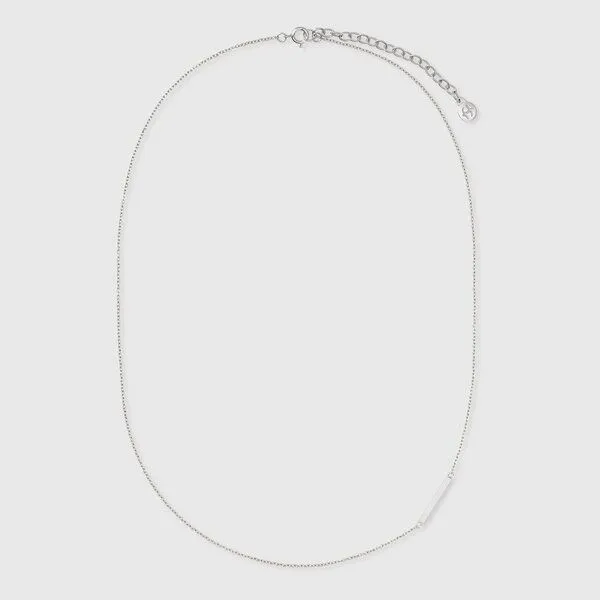 fejn jewelry fejn jewelry Kette 'satin bar' - mit satiniertem Stab, Silber, – Produktbild 1 von 2