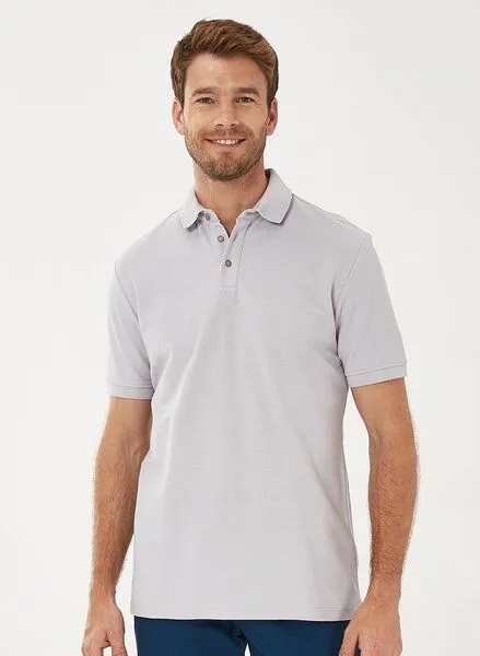 ORGANICATION ORGANICATION Poloshirt aus Bio-Baumwolle, Grey, – Produktbild 1 von 4