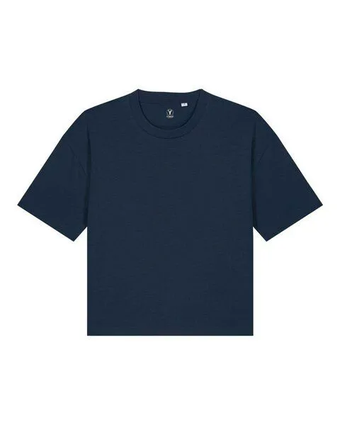 YTWOO YTWOO Damen Boxy T-Shirt aus Bio-Baumwolle, Navyblau, – Produktbild 3 von 3