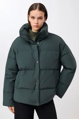 LangerChen LangerChen Damen vegan Steppjacke Mit Stehkragen Tannengrün – Produktbild 1 von 1