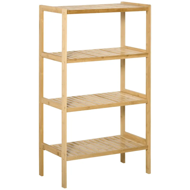HOMCOM HOMCOM Standregal Bücherregal 4-stufiges Büroregal Bambusregal Lagerregal Natur – Produktbild 1 von 1