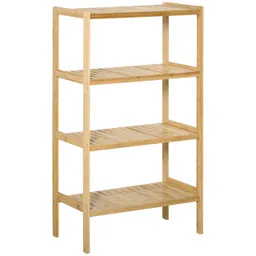HOMCOM HOMCOM Standregal Bücherregal 4-stufiges Büroregal Bambusregal Lagerregal Natur – Produktbild 1 von 1