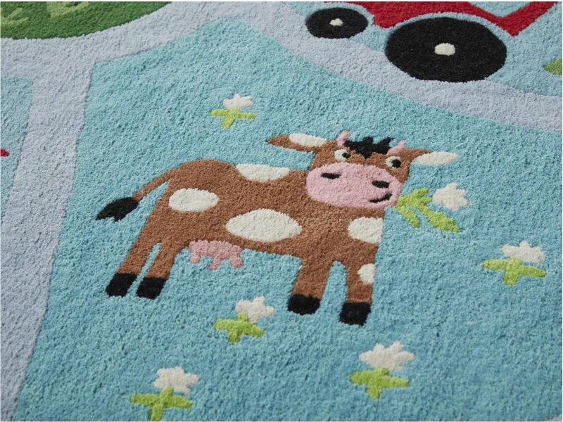 HANS NATUR HANS NATUR Kinderteppich Bio-Baumwolle "Bauernhof" Maße 100 x 130 cm – Produktbild 2 von 2