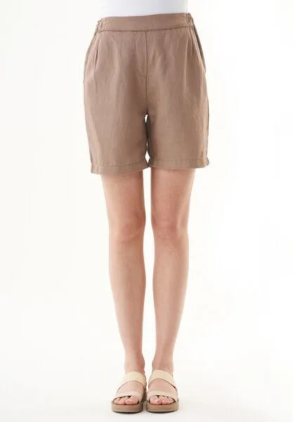 ORGANICATION ORGANICATION Shorts aus TENCEL Lyocell und Leinen, Braun(deep taupe), – Produktbild 2 von 4