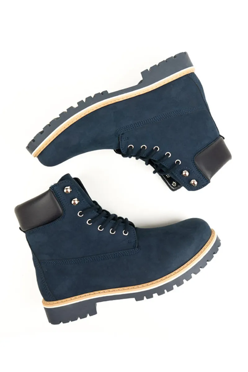 Will's Vegan Store Will's Vegan Store Damen vegan Dock Boots Dunkelblau, Dunkelblau, – Produktbild 1 von 2
