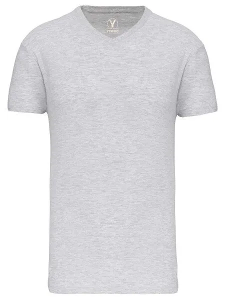 YTWOO YTWOO Basic Herren T-Shirt mit V-Ausschnitt aus Bio-Baumwolle, Ash heather, – Produktbild 1 von 1
