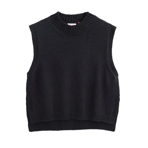People Wear Organic People Wear Organic Strick Pullunder, Dunkelblau, – Produktbild 1 von 4