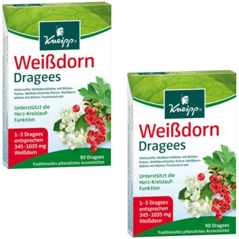 Kneipp Kneipp Weißdorn Dragees Doppelpack 2X90 St Überzogene Tabletten – Produktbild 1 von 1