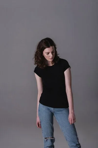 Mantis Mantis Damen Roll Sleeve T - Shirt lässig cooles Shirt, Schwarz, – Produktbild 2 von 2