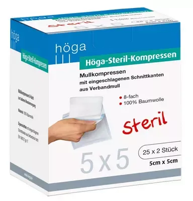 Höga-Pharm HÖGA STERIL Kompressen 5x5 cm 8fach 25X2 St Kompressen – Produktbild 1 von 1
