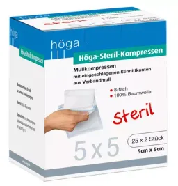 Höga-Pharm HÖGA STERIL Kompressen 5x5 cm 8fach 25X2 St Kompressen – Produktbild 1 von 1