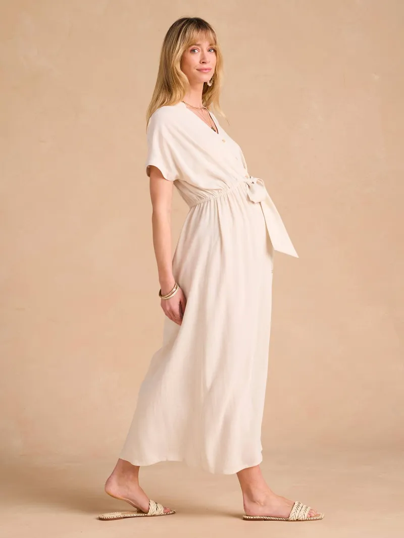 Envie De Fraise Langes Blusenkleid für Schwangerschaft und Stillzeit ENVIE DE FRAISE, Beige, – Produktbild 2 von 4