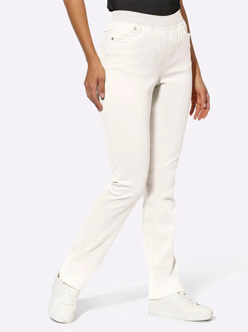 Witt Schlupfjeans weiß, Weiß, – Produktbild 2 von 3