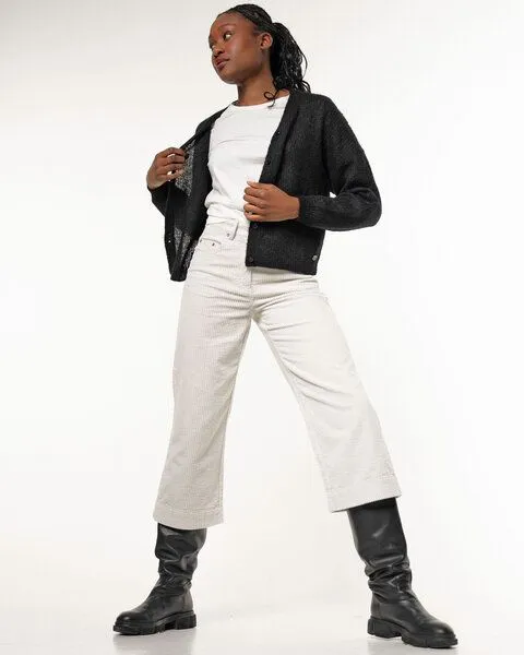 Alma & Lovis Alma & Lovis Leichte Strickjacke aus feinem Alpakagarn | Light Jacket, Raven (schwarz), – Produktbild 2 von 4
