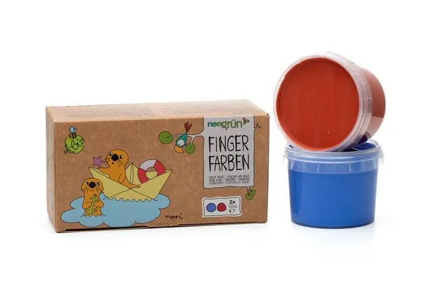 neogrün neogrün Fingerfarben 2er Set "Nori", Blau/rot, – Produktbild 2 von 6