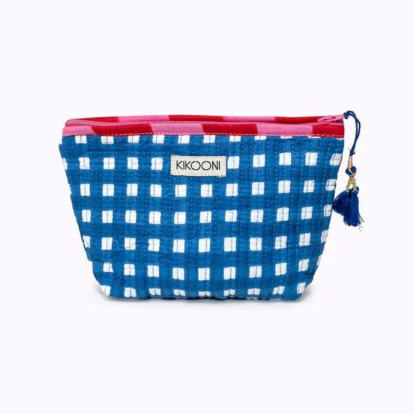 KIKOONI KIKOONI Geldbörsen | kleine Taschen | Passtasche "Mini Traveler", Happy checks blue, – Produktbild 1 von 4