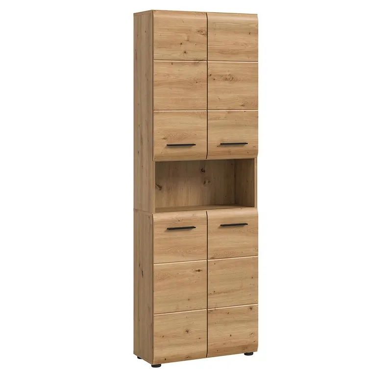 Lomadox Hochschrank IGGESUND-158 60 cm breit in Eiche, Braun, – Produktbild 1 von 4