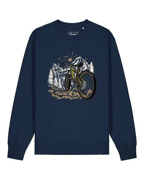 watapparel watapparel Sweatshirt Unisex Mountainbike und Berge, French navy, – Produktbild 1 von 2