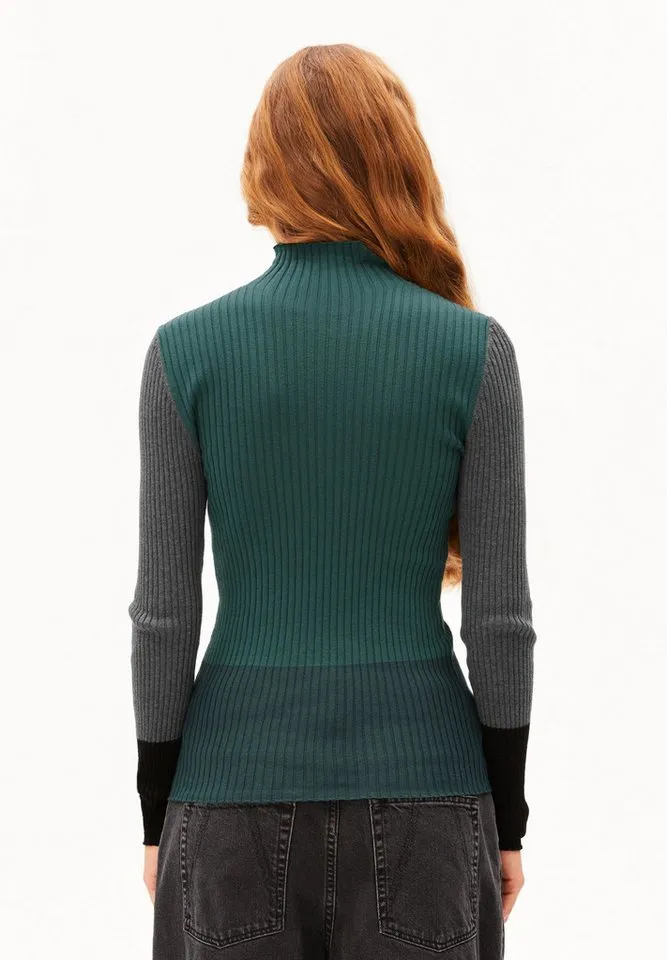 ARMEDANGELS ARMEDANGELS Strickpullover ALAANIA PATCH Fitted, Grün, – Produktbild 4 von 5
