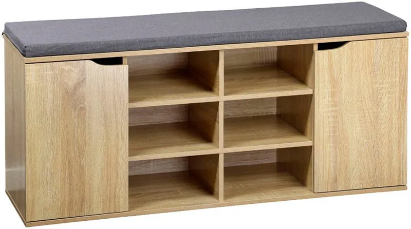 Kesper Kesper Schuhschrank Schuhschrank mit Sitzkissen, 2 Türen, FSC, Beige, – Produktbild 2 von 5